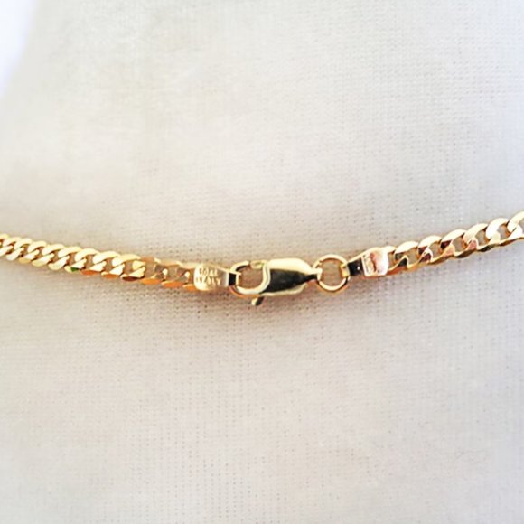 Real 10K Gold Cuban Curb Chain 20 inch 3 mm, Stamped 10K ITALY for Authenticity - Picture 3 of 7